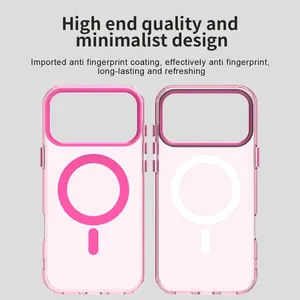Étui de charge magnétique sans fil transparent de luxe pour téléphone portable 17/Air 16/15/14 Plus/13/<span class=keywords><strong>12</strong></span> Pro Max - Product Image 3