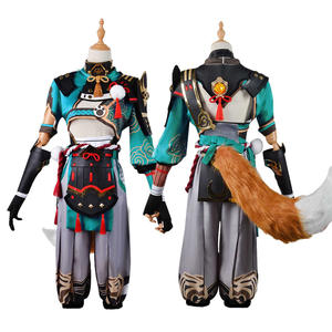 Costume de <span class=keywords><strong>cosplay</strong></span> populaire d'Anime <span class=keywords><strong>Gorou</strong></span>, ensemble complet, uniforme de renard, costume d'Halloween avec perruque, oreilles et queue - Product Image 4