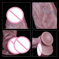 Vente en gros : Godemiché réaliste de 8 pouces, en silicone à double densité, avec ventouse puissante, mains libres, pour stimulation du point G et usage anal, jouet sexuel