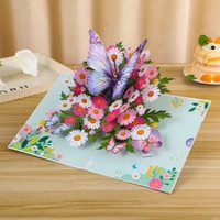 Nouvelle carte 3D pour la fête des mères-Carte d'anniversaire pour bouquet de fleurs 3D-Cadeau de Thanksgiving pour les enseignants