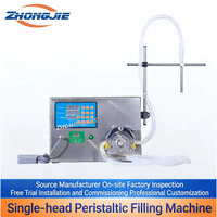 Machine de remplissage semi-automatique électrique haute précision Zhongjie pour liquides et pâtes, idéale pour les bouteilles en verre/plastique à grand débit