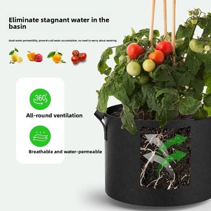 Pots et sacs de culture en tissu non tissé épaissi - <span class=keywords><strong>Feutre</strong></span> <span class=keywords><strong>horticole</strong></span> respirant et durable pour légumes et usage bureautique - Product Image 4