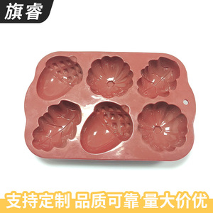 <b>Silicone</b> Fruit Shaped Cake Mold 6 Cavities Oven Safe Dishwasher Safe <b>Baking</b> Tool For Desserts And Cookies - Product Image 3