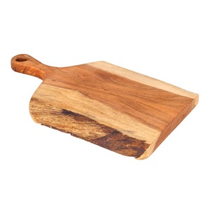 Tabla de cortar de madera maciza en oferta, con acabado liso y asa, ideal para queso, pan y preparación de alimentos. - Product Image 2
