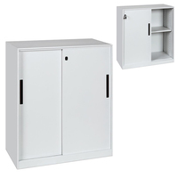 Bureau en acier 2 porte en verre demi-hauteur de rangement de bureau en métal petit classeur