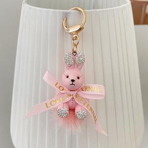 Mode Bowknot Vison <span class=keywords><strong>Lapin</strong></span> mignon 3d porte-clés pour sac de haute qualité Mignon En Peluche Boule <span class=keywords><strong>Lapin</strong></span> Pendentif <span class=keywords><strong>acheter</strong></span> en vrac en gros - Product Image 4