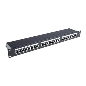 1U 24 Ports Stp Cat5e/6 Patch Panel for Networking Rack Cabinets