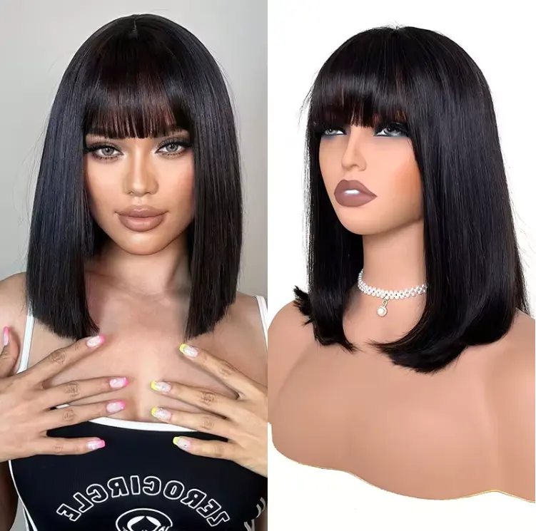 Wig renda depan Remy Virgin Wig renda penuh rambut manusia lurus menenun rambut manusia Wig untuk wanita hitam transparan renda Swiss 3x1