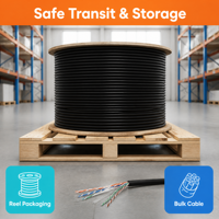Câble Ethernet CAT6 UTP CCA 23AWG 550MHz 1Gbps pour réseau LAN, bobine de 305m en vrac, certifié POE CCTV VoIP CM CMR