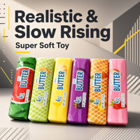 Jouet Squishy en PU en forme de bâton de beurre de dessin animé, à remontée lente, anti-stress, à presser, pour enfants et adultes