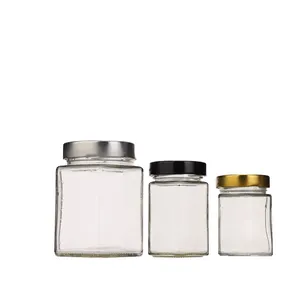 Hochwertige klare Honigverpackung 125 g 250 g 500 g Glasgefäß mit Metalldeckel
