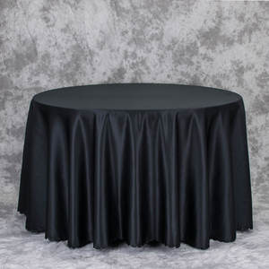 Vendita calda brillante nero moderno poliestere raso usa e getta damascato tovaglia modello quadrato per matrimoni a casa e banchetti - Product Image 5