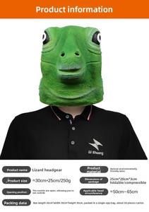Lustige Eidechsen-Tierkopfmaske Kostümparty-Scherzartikel Latex-Kopfbedeckung Halloween-Party-Performance 25x22cm Hergestellt in China - Product Image 6