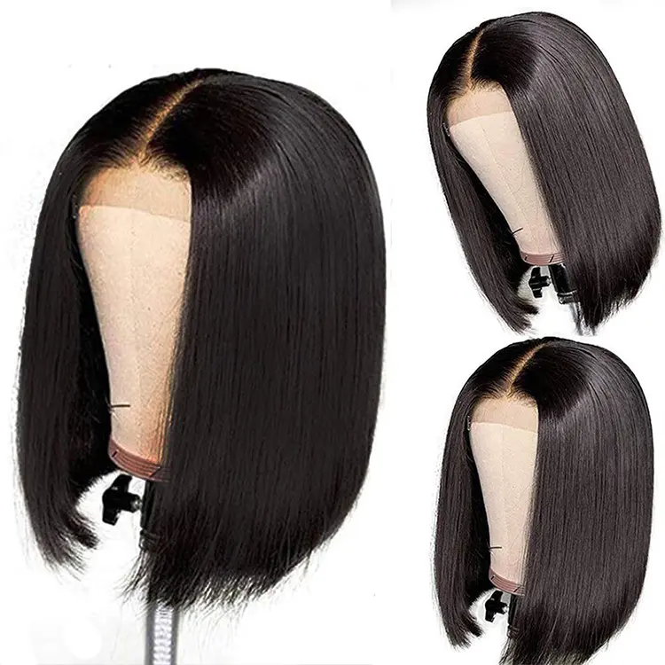 Wholesale Bob Style Short Wig Brazilian Lace Front Wig Virgin Human Hair Bob Wigs For Black Women