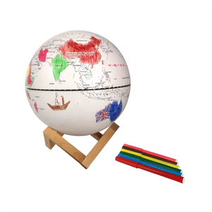 Globo Terráqueo Musical <span class=keywords><strong>de</strong></span> Plástico LED <span class=keywords><strong>de</strong></span> 14.2cm/5.6" para Colorear, con Base <span class=keywords><strong>de</strong></span> Madera, para Dibujar y Borrar, Luz Nocturna Educativa, Caja <span class=keywords><strong>de</strong></span> Regalo para Niños - Product Image 2