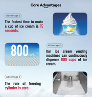 Machine à glaces professionnelle Ai Icecream Icream, vente commerciale de glaces, saveur, grande machine à glaces molles, machine à snacks, distributeur automatique