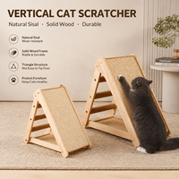PAIPET Griffoir triangulaire pliable pour chat, cadre en bois massif avec surface en sisal pour se détendre et jouer