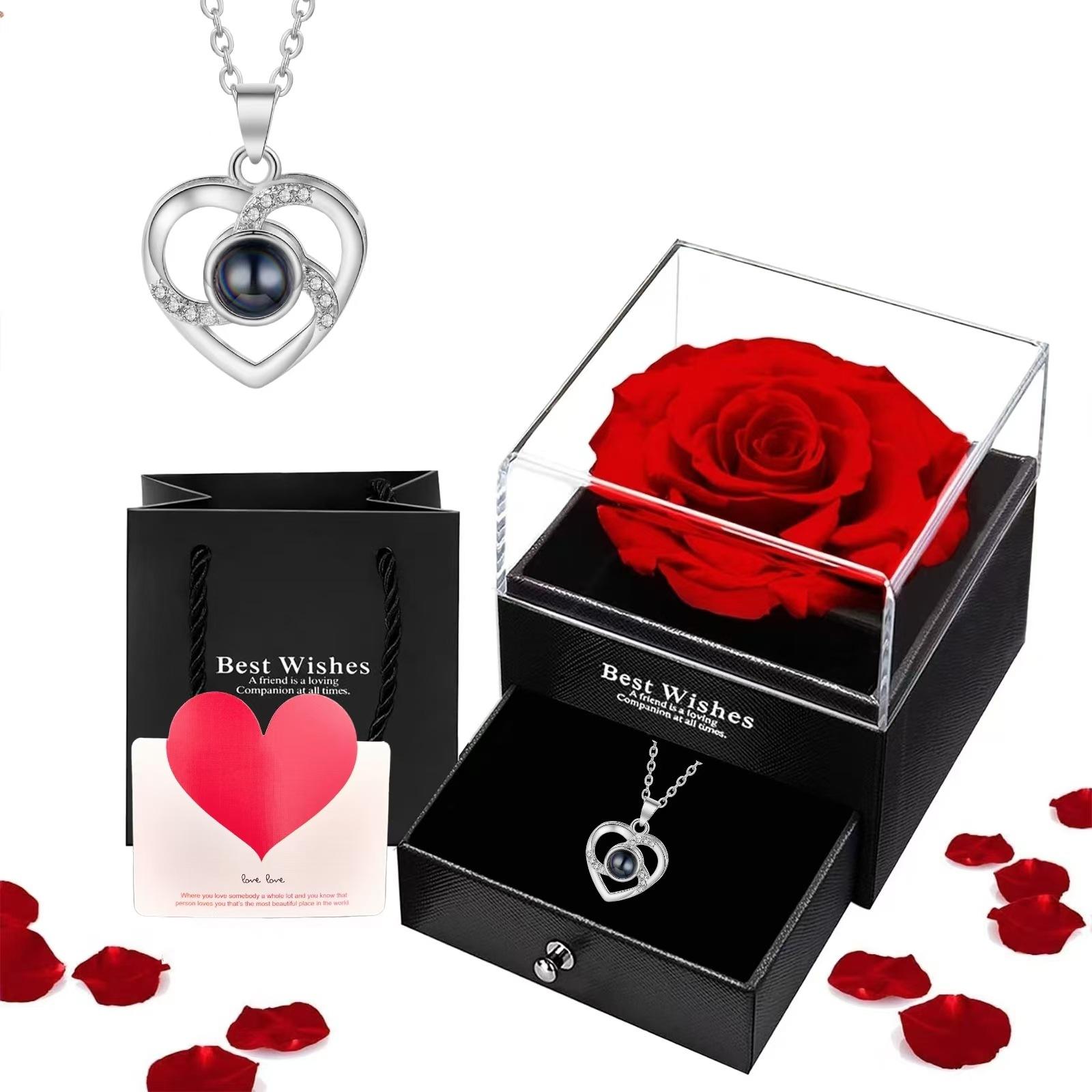 Collar (blanco) + caja de regalo de Rose