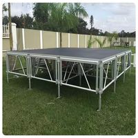 Escenario Portátil de Aluminio de Instalación Rápida, 1.22m Cuadrado, Capacidad de Carga de 750KG/M, para Conciertos y Eventos al Aire Libre