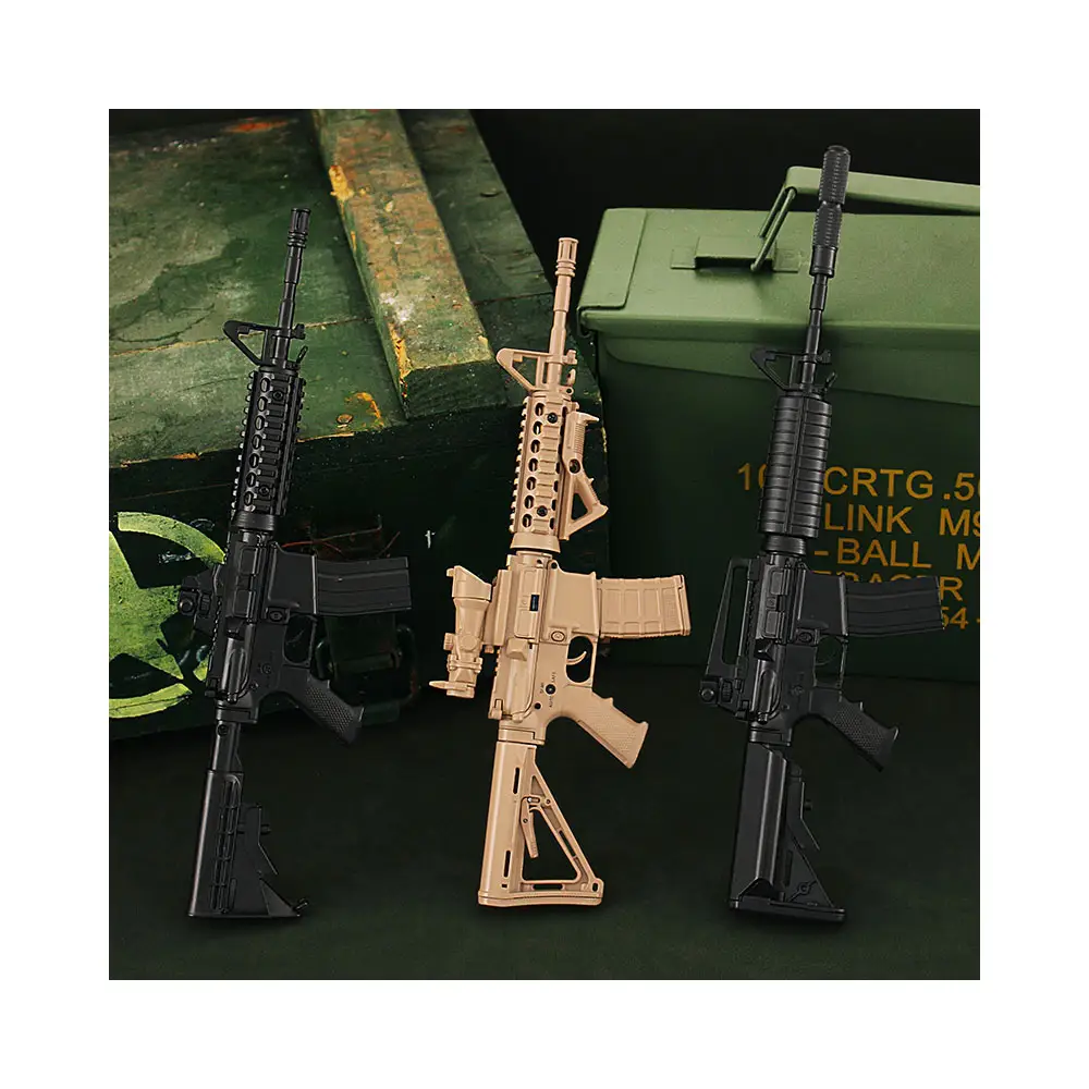 M4a1 karabina Metal tabanca modeli gerçekçi montaj oyuncak M4A1 tüfek ar15mk18 siyah 1:3 Metal modeli güvenli oyuncak silah minyatür silah