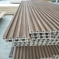 Panel Dinding WPC Dekoratif, Sirip Kayu Beralur, Tahan Air, untuk Interior dan Eksterior Hotel dan Kantor