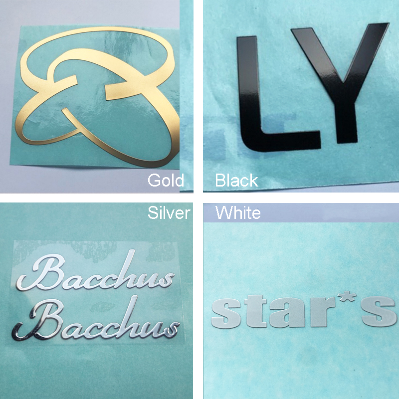 Waterproof Transparent Clear Label Stickers Transfer Metal Letters Embossed Nickel Decal