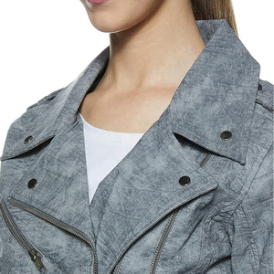 Veste en cuir ciré pour femme de qualité supérieure, coupe élégante et ajustée, manteau tendance en cuir véritable doux, vêtements d'extérieur pour la collection automne-hiver - Product Image 5