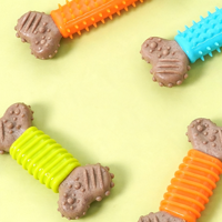 Juguete Masticable para Perros de Imitación de Hueso TPR, Barra Molar Resistente para Cachorros Pequeños y Medianos, Juguete para Masticar para Mascotas para Aliviar el Aburrimiento