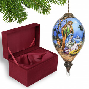 HMS sacra famiglia ornamento di natale dipinto a mano 3 pollici bocca palla di vetro soffiato personalizzabile dimensioni feste forniture - Product Image 1
