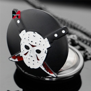 Classico <span class=keywords><strong>film</strong></span> <span class=keywords><strong>Horror</strong></span> maschera macellaio quarzo nero orologio <span class=keywords><strong>da</strong></span> tasca popolare collana <span class=keywords><strong>da</strong></span> uomo ciondolo gioielli <span class=keywords><strong>da</strong></span> donna per bambini - Product Image 3