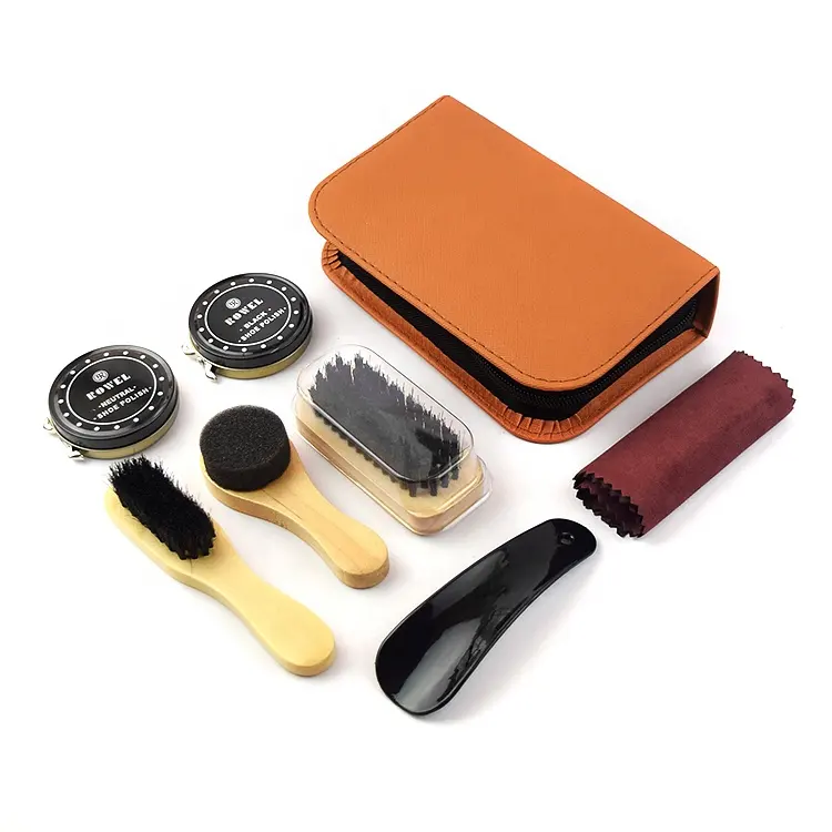 New arrival portable men's professional orange shoe care kit