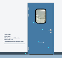 Porte Hermétique Automatique et Silencieuse en Acier pour Salle Blanche et Bloc Opératoire, Vente en Gros