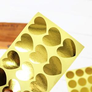 Autocollants à paillettes en forme de cœur doré, étiquettes décoratives auto-adhésives de 3.5cm pour la décoration des fêtes, artisanat DIY - Product Image 2