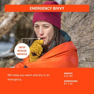 Saco de dormir térmico de Mylar aluminizado de supervivencia de emergencia impermeable al aire libre <span class=keywords><strong>Bivvy</strong></span> Back con silbato - Product Image 3