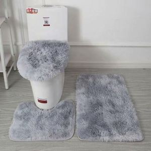 Juego de Alfombras de 3 Piezas al por Mayor, Alfombra de Baño de Felpa Larga Antideslizante, Tapete Decorativo para Inodoro, Manta para Uso Diario - Product Image 4