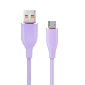 Wistar kabel pengisian daya mikro usb, Shell silikon pengisian cepat & Transfer Data untuk ponsel pintar