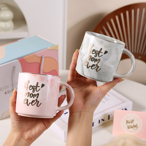 Wholesale Marble Ceramic Cup Best Mom Ever Coffee Mug with Gift Box - Product Image 5