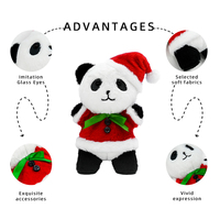 Peluche Panda de Noël Personnalisée OEM ODM avec Costume de Père Noël, Ultra Douce, avec Logo de Marque Personnalisé, Anti-Stress