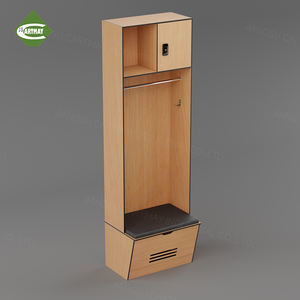 CARTMAY Casiers <span class=keywords><strong>de</strong></span> sport athlétiques larges et durables pour <span class=keywords><strong>salle</strong></span> <span class=keywords><strong>de</strong></span> football en HPL avec siège pour vestiaire - Product Image 2