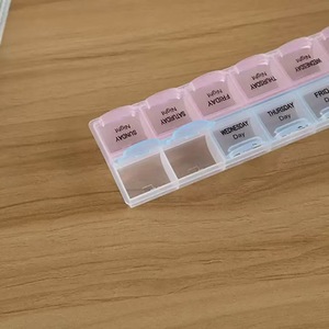 Boîte à pilules portable à double rangée, petite, sept jours, une <span class=keywords><strong>semaine</strong></span>, boîte de rangement pour médicaments à ouverture facile, 14 compartiments, grande boîte en plastique NC-096 - Product Image 2