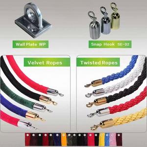 Cuerda Trenzada y de Terciopelo de Grado Profesional con Clips Plateados/Dorados para Decoración de Salas de Exposiciones - Product Image 3