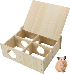 Tunnel en bois moderne et écologique pour hamster et souris, durable et facile à assembler, avec <span class=keywords><strong>chambre</strong></span> secrète et cachette, jouets d'exploration - Product Image 1