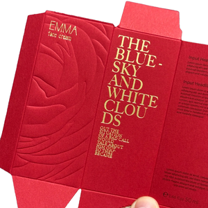 Customized High-end <strong>Red</strong> Paper Cosmetic <strong>Boxes</strong> with Gold Foil Embossing Design - Product Image 1