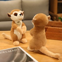 Peluche Lémur aux Grands Yeux Réaliste Transfrontalier, Jouet en Peluche à Longue Queue, Poupée de Zoo Forestier, Rembourrage en Coton PP pour 0-24 Mois, Vente en Gros