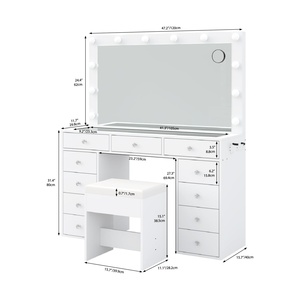Usine directe exportation commerce extérieur transfrontalier multifonction coiffeuse intelligente miroir éclairé panneau chambre salon - Product Image 5