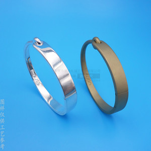 Custom Metal <b>Bangle</b> Bracelet <b>Copper</b> Alloy Geometric Design Open Top Split Clasp Gift Jewelry - Product Image 1