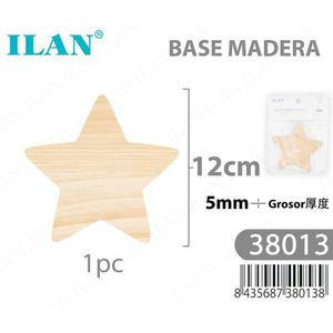 Base a Stella in Legno Ilan 12cm Spessore 5mm per Decorazioni Artigianali - Product Image 3