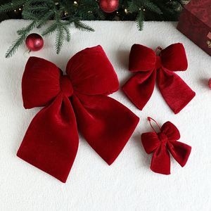 Grand Nœud 3D en Velours Rouge pour Arbre de Noël, Décoration de Fenêtre Transfrontalière, Stock pour Décorations Festives - Product Image 2