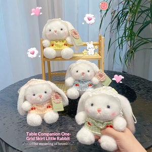 Bestselling Cute Bunny With Plaid Skirt Table Companion Plush Hanging Toy Wedding <b>Throw</b> Gift Wholesale For Party Souvenir Supply - Product Image 1