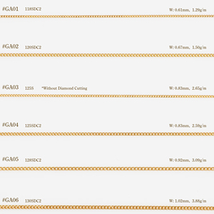 Diseño de collar de cadenas bordillo de oro sólido puro de 18K 14K 10K de moda para mujer - Product Image 2